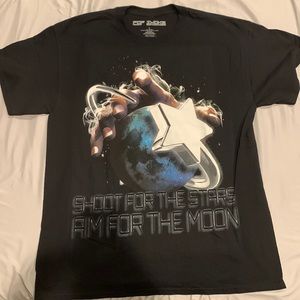 Pop Smoke “shoot for the stars” t-shirt - black - size large